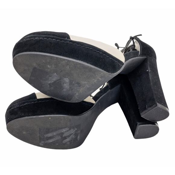 Anthropologie Bettye Muller Madison Platform  Ankle Tie Dress Heels 7 Women's - Picture 9 of 12